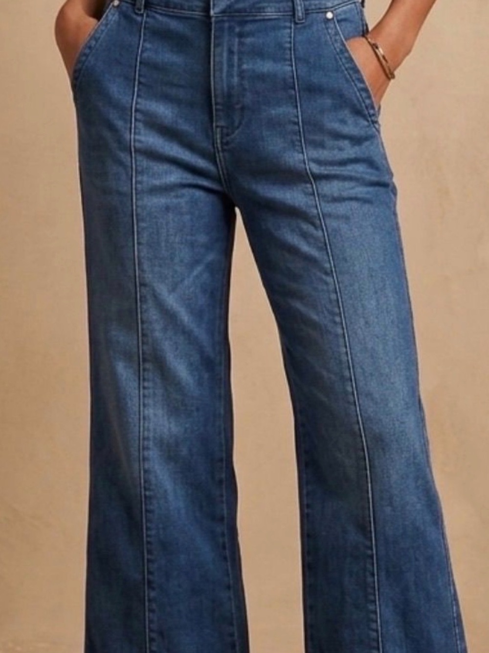 Pilcro by Anthropologie HW Wide-Leg Seam Jeans NWOT S32 (no tag)